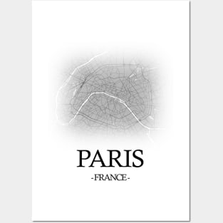 Paris City Map - France Cartography White Posters and Art